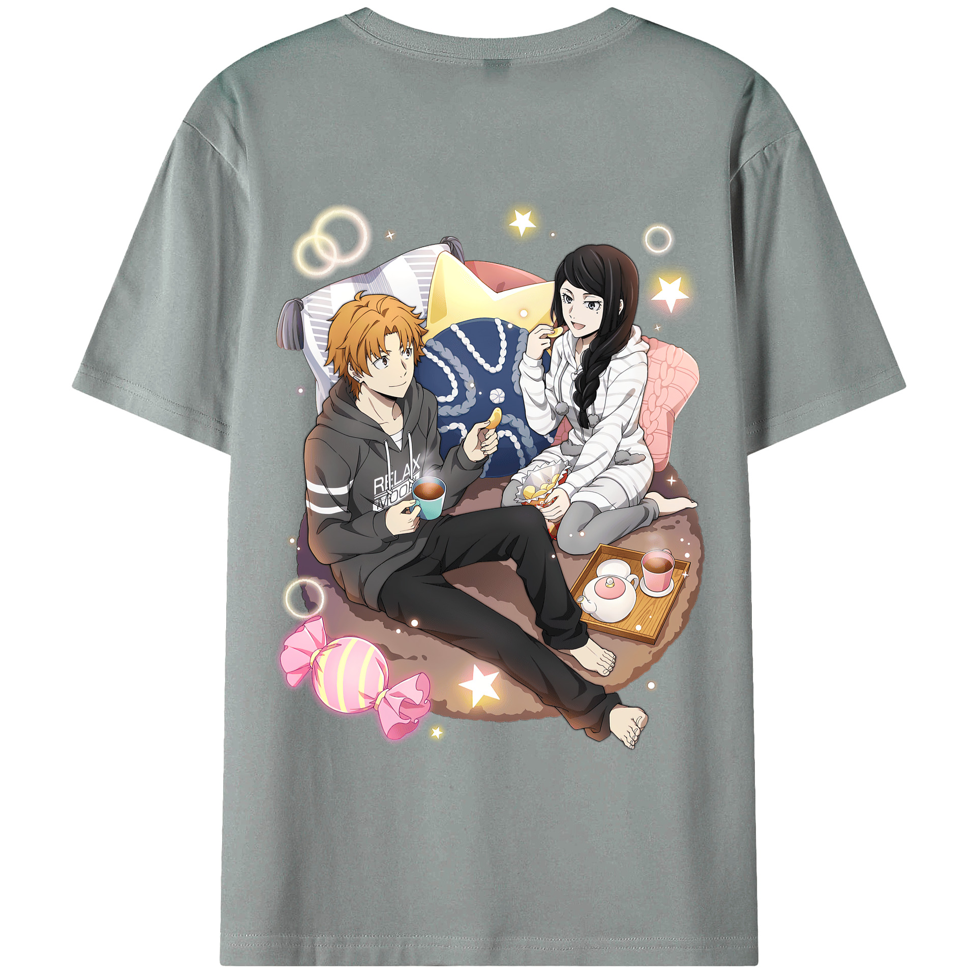 （画像用） 文豪ストレイドッグス Bungo Stray Dogs 綿100％ メンズ半袖Tシャツ（バックプリント） 通気性